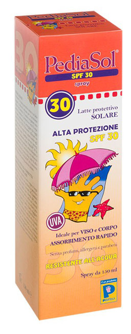 PEDIASOL SPF 30 LATTE SOLARE SPRAY 150 ML - Farmafamily.it