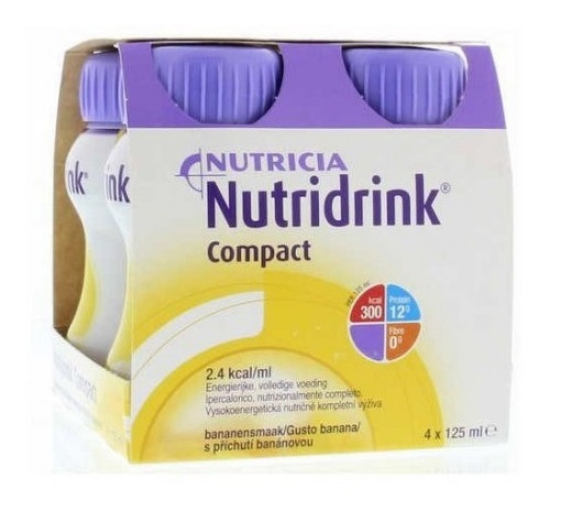 NUTRICIA NUTRIDRINK COMPACT GUSTO BANANA 4 BOTTIGLIE DA 125 ML - Farmafamily.it