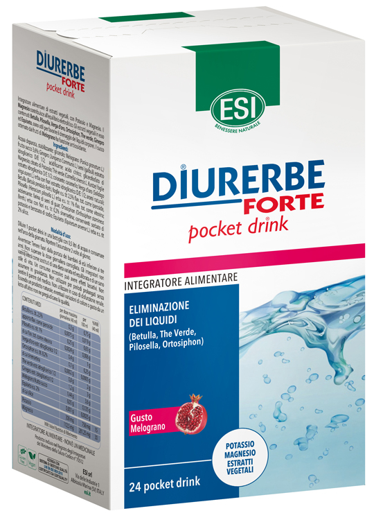 ESI DIURERBE FORTE POCKET DRINK MELOGRANO 24 X 20 ML - Farmafamily.it