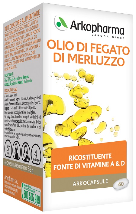 ARKO CAPSULE OLIO FEGATO MERLUZZO 60 CAPSULE - Farmafamily.it