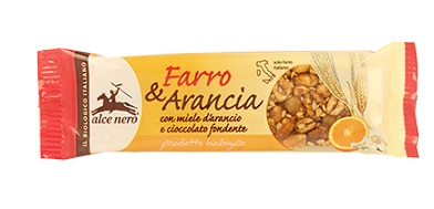 BARRETTA AL FARRO/ARANCIA BIO ALCE NERO 22 G - Farmafamily.it