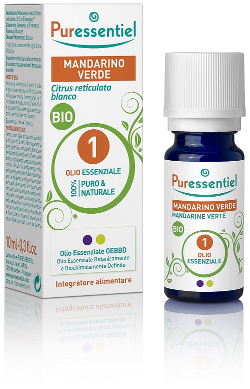 PURESSENTIEL MANDARINO VERDE OLIO ESSENZIALE BIO 10 ML - Farmafamily.it