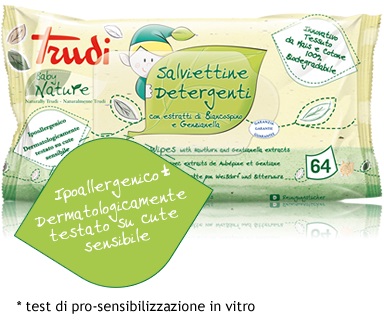 TRUDI BABY NATURE SALVIETTINE DETERGENTI 64 PEZZI - Farmafamily.it