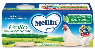 MELLIN OMOGENEIZZATO POLLO 2X120 G - Farmafamily.it