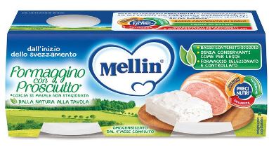 MELLIN BABY FORMAGGINO CON PROSCIUTTO 2 X 80 G - Farmafamily.it