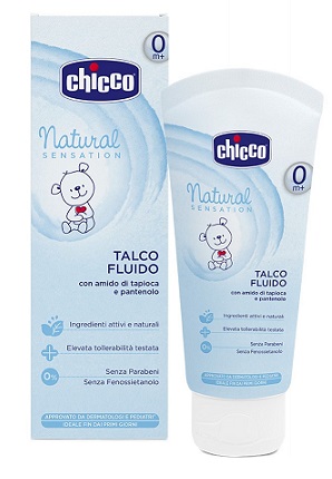 CHICCO TALCO FLUIDO NATURAL SENSATION 100 ML - Farmafamily.it