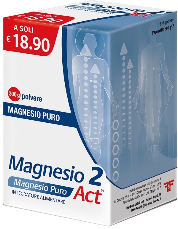 MAGNESIO 2 MAGNESIO PURO ACT POLVERE 300 G - Farmafamily.it