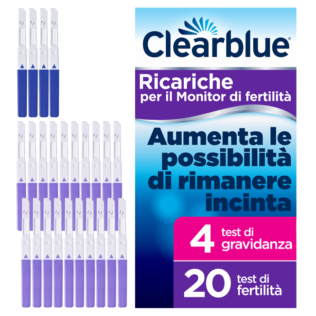 MONITOR DI FERTILITA' CLEARBLUE ADVANCED IN STICK 20 PEZZI + 4 TEST DI GRAVIDANZA - Farmafamily.it