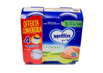 MELLIN OMOGENEIZZATO PROSCIUTTO 4 X 80G - Farmafamily.it