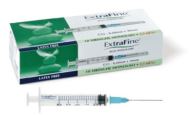 SIRINGA IPODERMICA EXTRAFINE 2,5 CC G23 0,60X30 10 PEZZI - Farmafamily.it