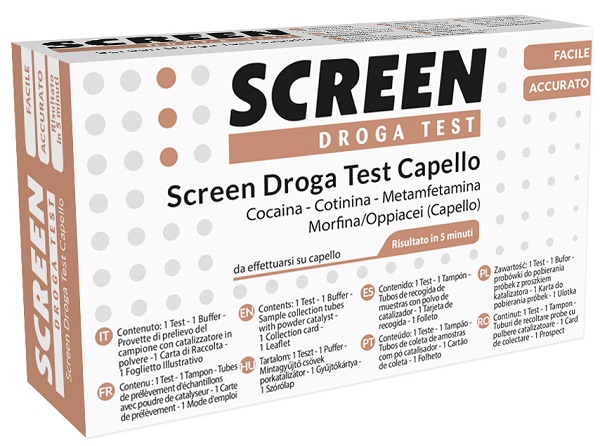 SCREEN DROGA TEST 4 SOSTANZE TRAMITE CAPELLI TEST ANTIDROGA CAPELLO - Farmafamily.it
