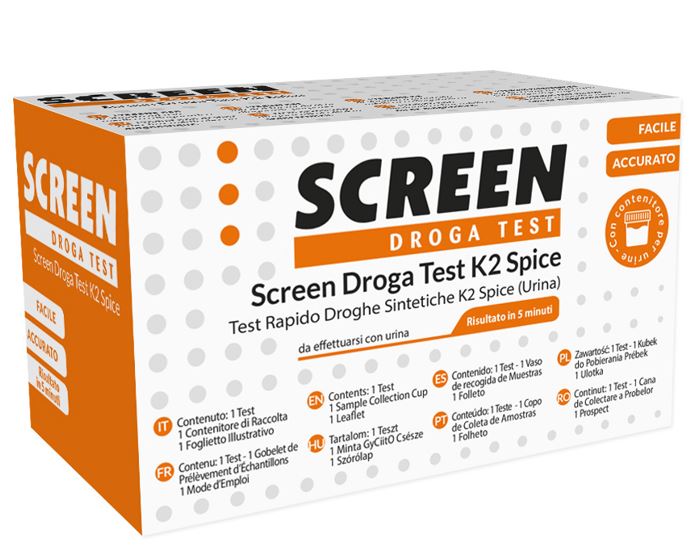 SCREEN DROGA TEST K2 SPICE/URINA TEST ANTIDROGA CON CONTENITORE URINA - Farmafamily.it