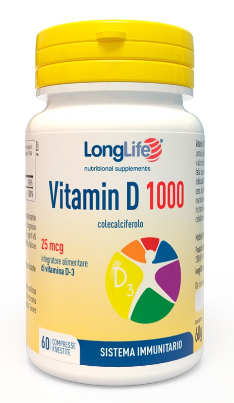 LONGLIFE VITAMIN D 1000UI 60 COMPRESSE RIVESTITE - Farmafamily.it
