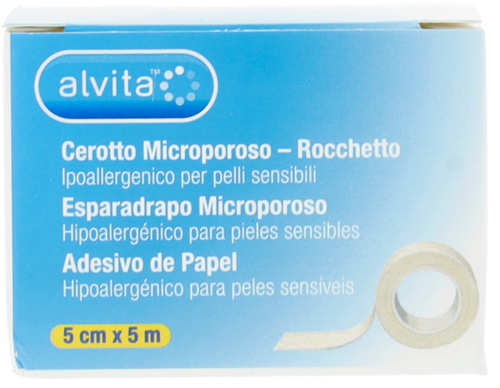 CEROTTO MICROPOROSO IN ROCCHETTO ALVITA IPOALLERGENICO PER PELLI SENSIBILI 5X500CM - Farmafamily.it