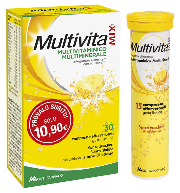 MULTIVITAMIX SENZA ZUCCHERO 30 COMPRESSE EFFERVESCENTI - Farmafamily.it