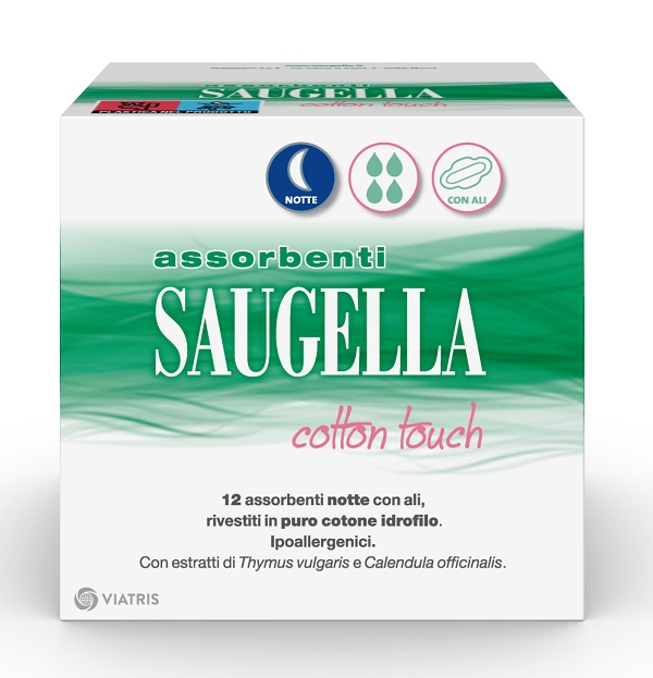 SAUGELLA COTTON TOUCH ASSORBENTI NOTTE 12 PEZZI - Farmafamily.it