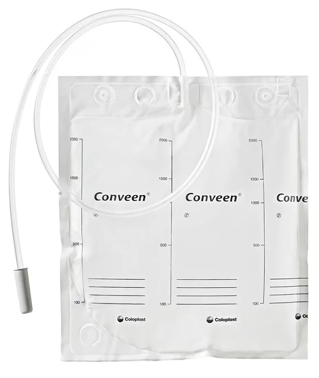 SACCA LETTO CONVEEN BASIC CON MANIGLIA CAPACITA' 2000ML LUNGHEZZA TUBO 100CM NO SCARICO CONFEZIONE DA 30 PEZZI - Farmafamily.it