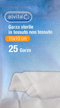 ALVITA GARZA STERILE IN TESSUTO NON TESSUTO 10X10CM 25 PEZZI - Farmafamily.it