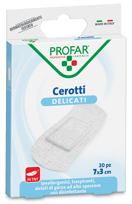CEROTTO TESSUTO NON TESSUTO DELICATO GRANDI 7X3 CM 20 PEZZI PROFAR - Farmafamily.it