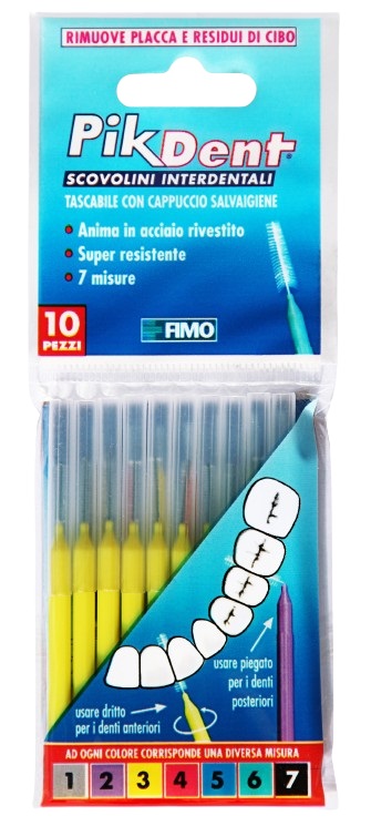 PIKDENT STUZZICOLINO 3 GIALLO 10 PEZZI - Farmafamily.it