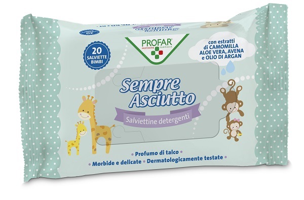 SALVIETTINE UMIDIFICATE SEMPRE ASCIUTTO 20 PEZZI PROFAR - Farmafamily.it