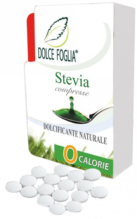 DOLCE FOGLIA STEVIA DOLCIFICANTE NATURALE 100 COMPRESSE - Farmafamily.it