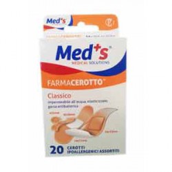 CEROTTO MEDS STRIP POLIURETANO IPOALLERGENICO CLASSICO ASSORTITI 20 PEZZI - Farmafamily.it