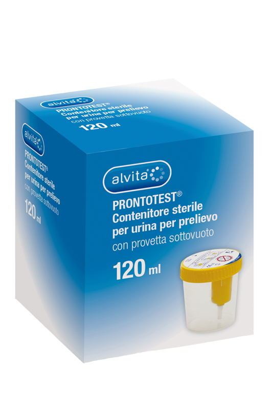 CONTENITORE URINE ALVITA PRONTOTEST PRELIEVO SOTTOVUOTO 120 ML 1 PEZZO - Farmafamily.it