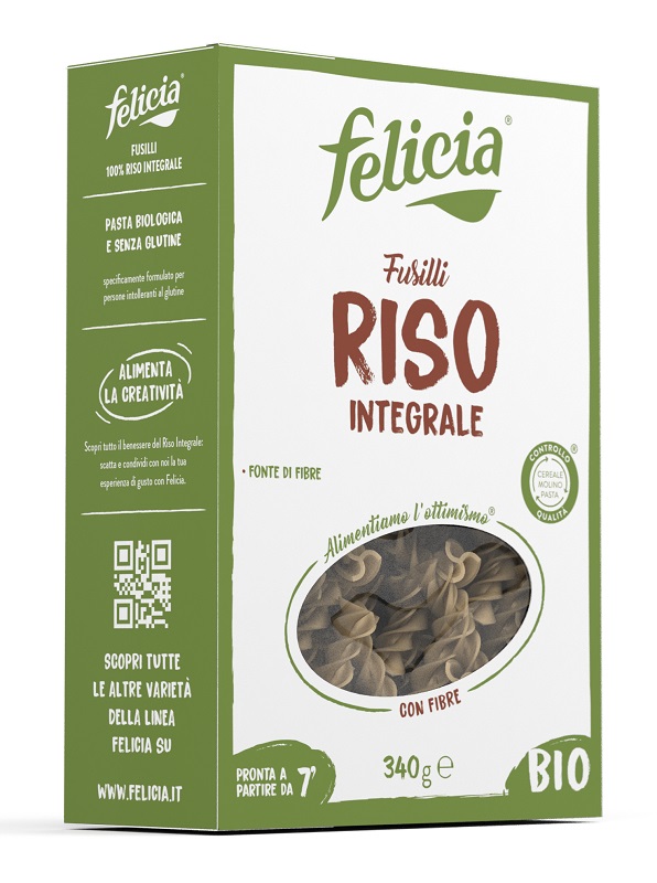 FELICIA BIO RISO INTEGRALE FUSILLI 340 G - Farmafamily.it