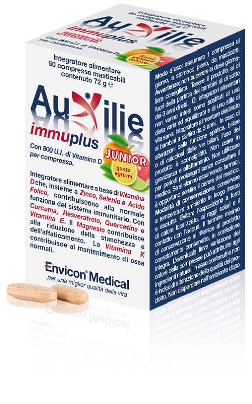 AUXILIE IMMUPLUS JUNIOR MASTICABILE 30 COMPRESSE - Farmafamily.it