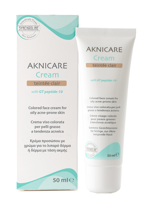CREMA TRATTANTE COLORATA PER PELLE ACNEICA AKNICARE CREAM TEINTEE CLAIR TUBETTO 50 ML - Farmafamily.it