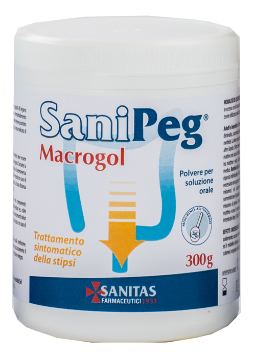 SANIPEG MACROGOL POLVERE PER SOLUZIONE ORALE BARATTOLO 300 G - Farmafamily.it
