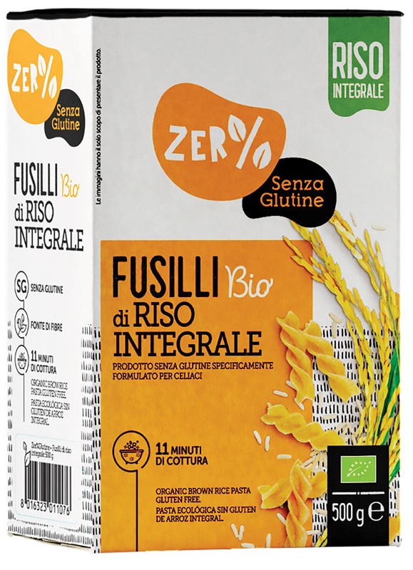 ZERO% GLUTINE FUSILLI DI RISO INTEGRALE SENZA GLUTINE BIO 500 G - Farmafamily.it