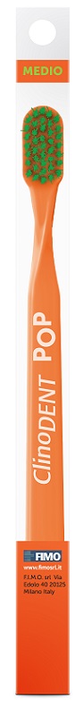 CLINODENT POP ARANCIONE SPAZZOLINO DA DENTI MEDIO - Farmafamily.it