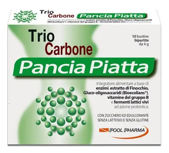 TRIOCARBONE PANCIA PIATTA 10 BUSTINE BIPARTITE 4 G - Farmafamily.it