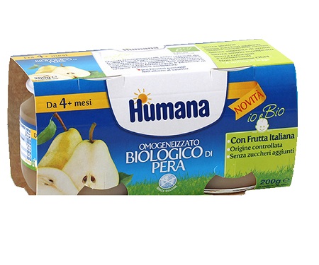 HUMANA OMOGENEIZZATO PERA BIO 2 VASETTI 100 G - Farmafamily.it