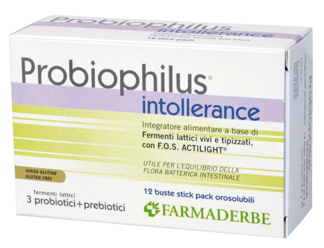 PROBIOPHILUS INTOLLERANCE 12 STICK PACK - Farmafamily.it