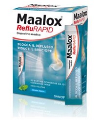 SOSPENSIONE ORALE MAALOX REFLURAPID 20 BUSTINE MONODOSE DA 10 ML - Farmafamily.it