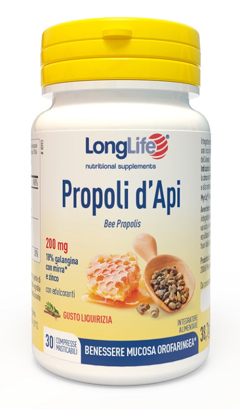 LONGLIFE PROPOLI D'API 30 COMPRESSE - Farmafamily.it