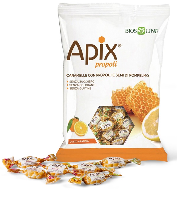 APIX PROPOLI CARAMELLA ARANCIA 50 G BIOSLINE - Farmafamily.it