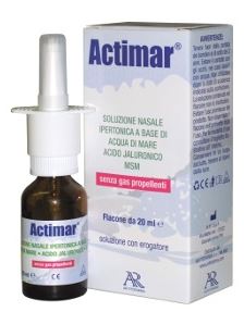 ACTIMAR SOLUZIONE NASALE SPRAY SALINA 3% CON ACIDO IALURONICO + MSM 20 ML CON EROGATORE - Farmafamily.it