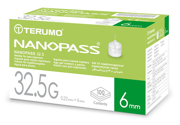 AGO PER PENNA DA INSULINA NANOPASS 32,5 GAUGE LUNGHEZZA 6 MM 100 PEZZI - Farmafamily.it