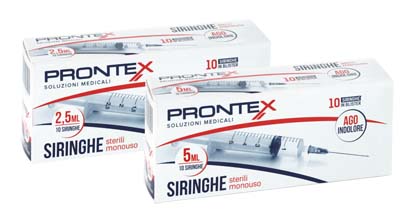 SIRINGA PRONTEX 5 ML AGO IND 10 PEZZI - Farmafamily.it