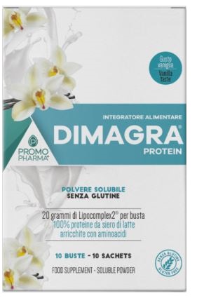 DIMAGRA PROTEIN POLVERE SOLUBILE GUSTO VANIGLIA 10 BUSTINE - Farmafamily.it