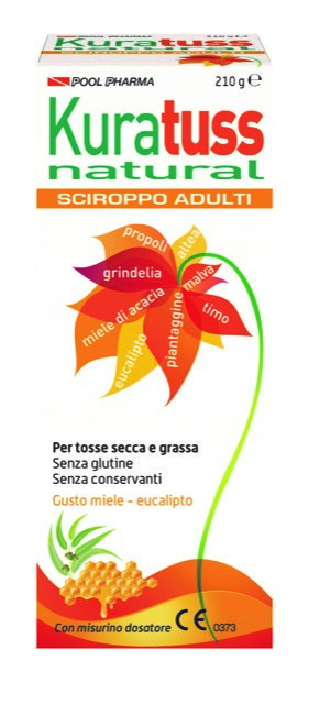 KURATUSS NATURAL SCIROPPO ADULTI PER TOSSE SECCA E GRASSA CON MISURINO DOSATORE GUSTO MIELE EUCALIPTO 210 G - Farmafamily.it