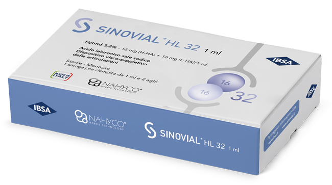 SIRINGA INTRA-ARTICOLARE SINOVIAL HL 32 16 MG+16 MG 1 FS + AGO GAUGE 22 + AGO GAUGE 29 1 PEZZO - Farmafamily.it
