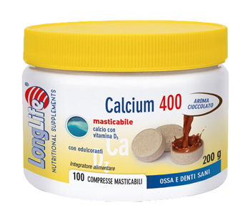 LONGLIFE CALCIUM CACAO 100 COMPRESSE 400 MG - Farmafamily.it
