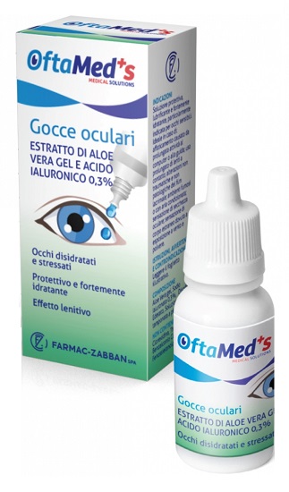 OFTAMED'S GOCCE OCULARI OCCHI DISIDRATATI E STRESSATI ESTRATTO ALOE VERA GEL E ACIDO IALURONICO 0,3% 10 ML - Farmafamily.it