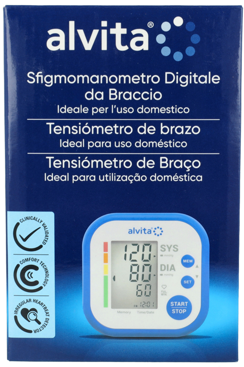SFIGMOMANOMETRO DIGITALE DA BRACCIO ALVITA - Farmafamily.it