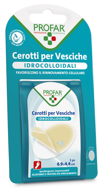 CEROTTO IDROCOLLOIDALE PROFAR 69X44 5 PEZZI - Farmafamily.it